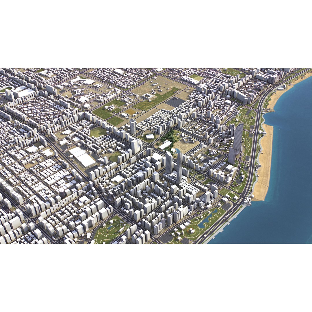 Abu Dhabi 3D Model – Low-Poly Cityscape with Realistic Textures, FBX - View 21