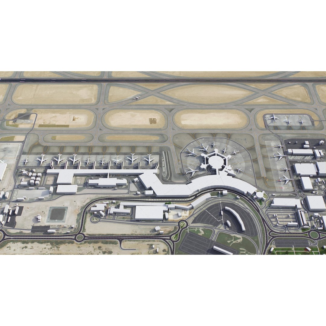 Abu Dhabi 3D Model – Low-Poly Cityscape with Realistic Textures, FBX - View 28