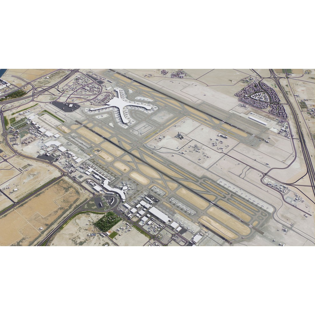 Abu Dhabi 3D Model – Low-Poly Cityscape with Realistic Textures, FBX - View 30