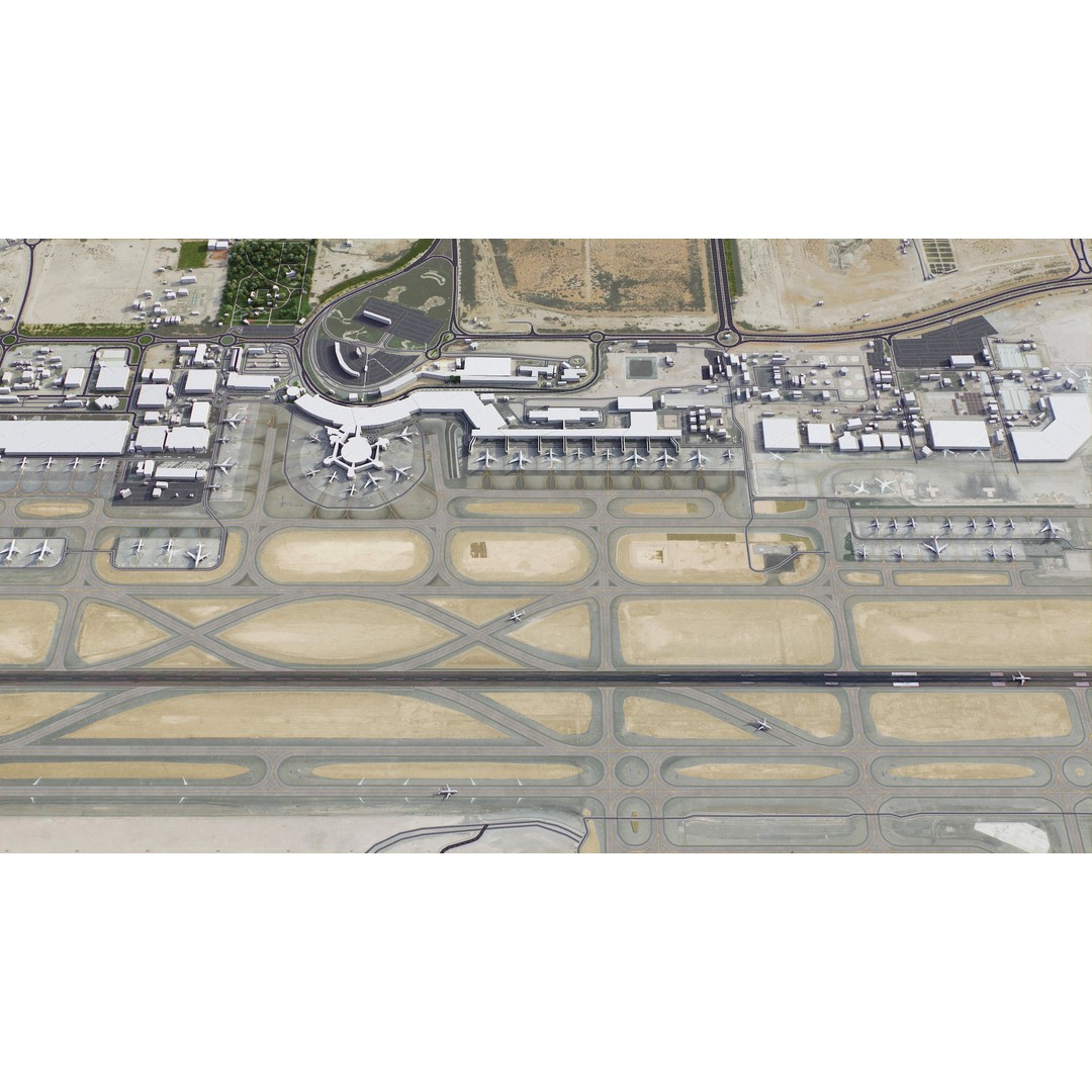 Abu Dhabi 3D Model – Low-Poly Cityscape with Realistic Textures, FBX - View 35