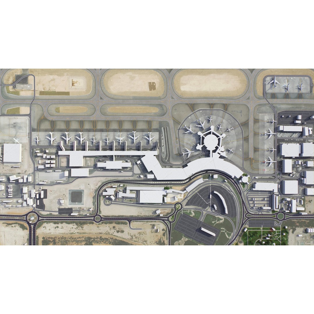 Abu Dhabi 3D Model – Low-Poly Cityscape with Realistic Textures, FBX - View 36
