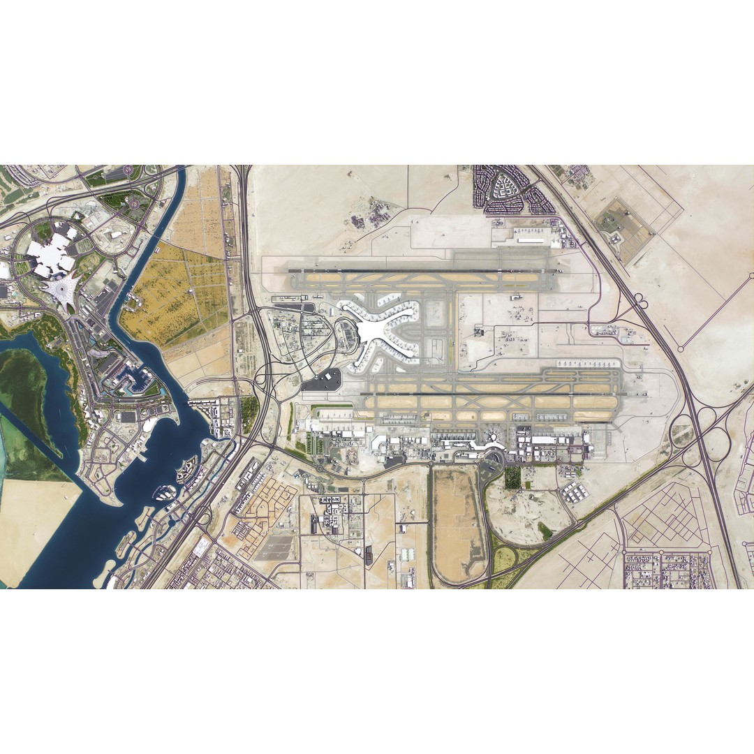 Abu Dhabi 3D Model – Low-Poly Cityscape with Realistic Textures, FBX - View 38