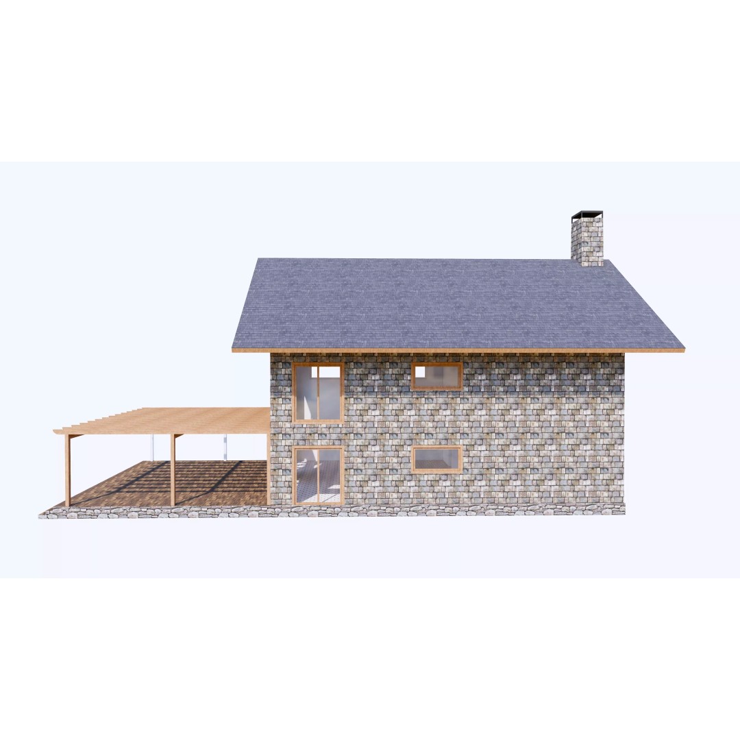 Townhouse 3D Model – Low Poly Exterior Asset, FBX, OBJ - View 16