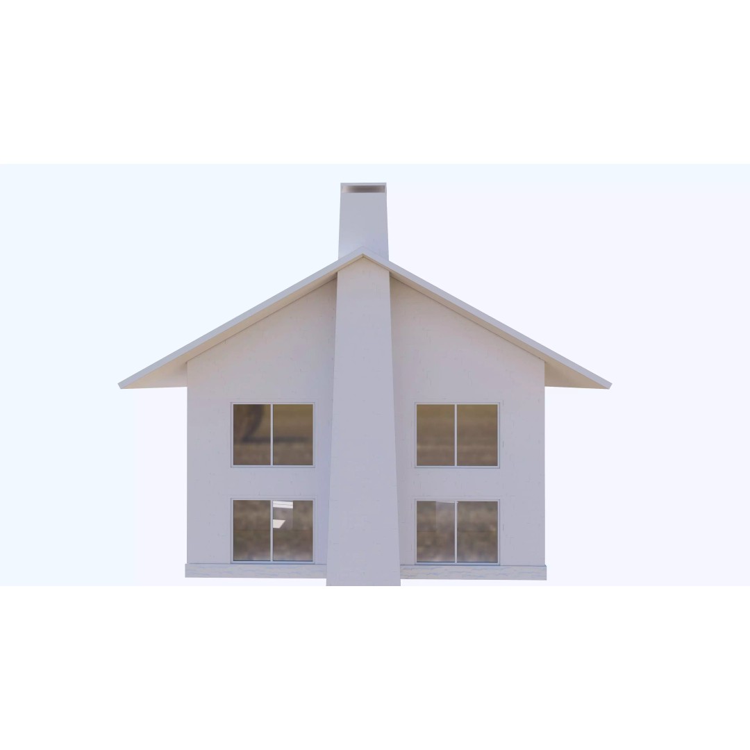 Townhouse 3D Model – Low Poly Exterior Asset, FBX, OBJ - View 28