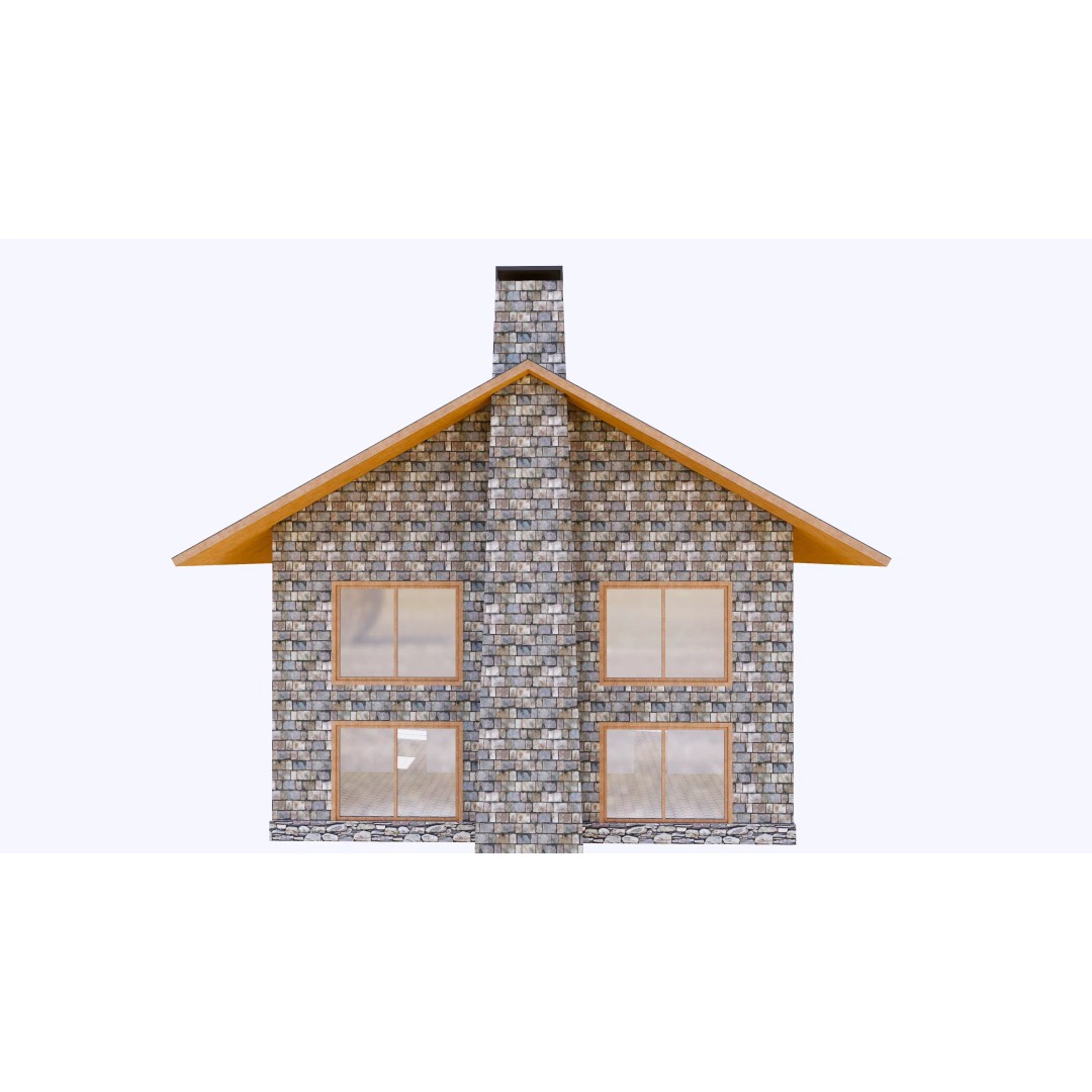 Townhouse 3D Model – Low Poly Exterior Asset, FBX, OBJ - View 8