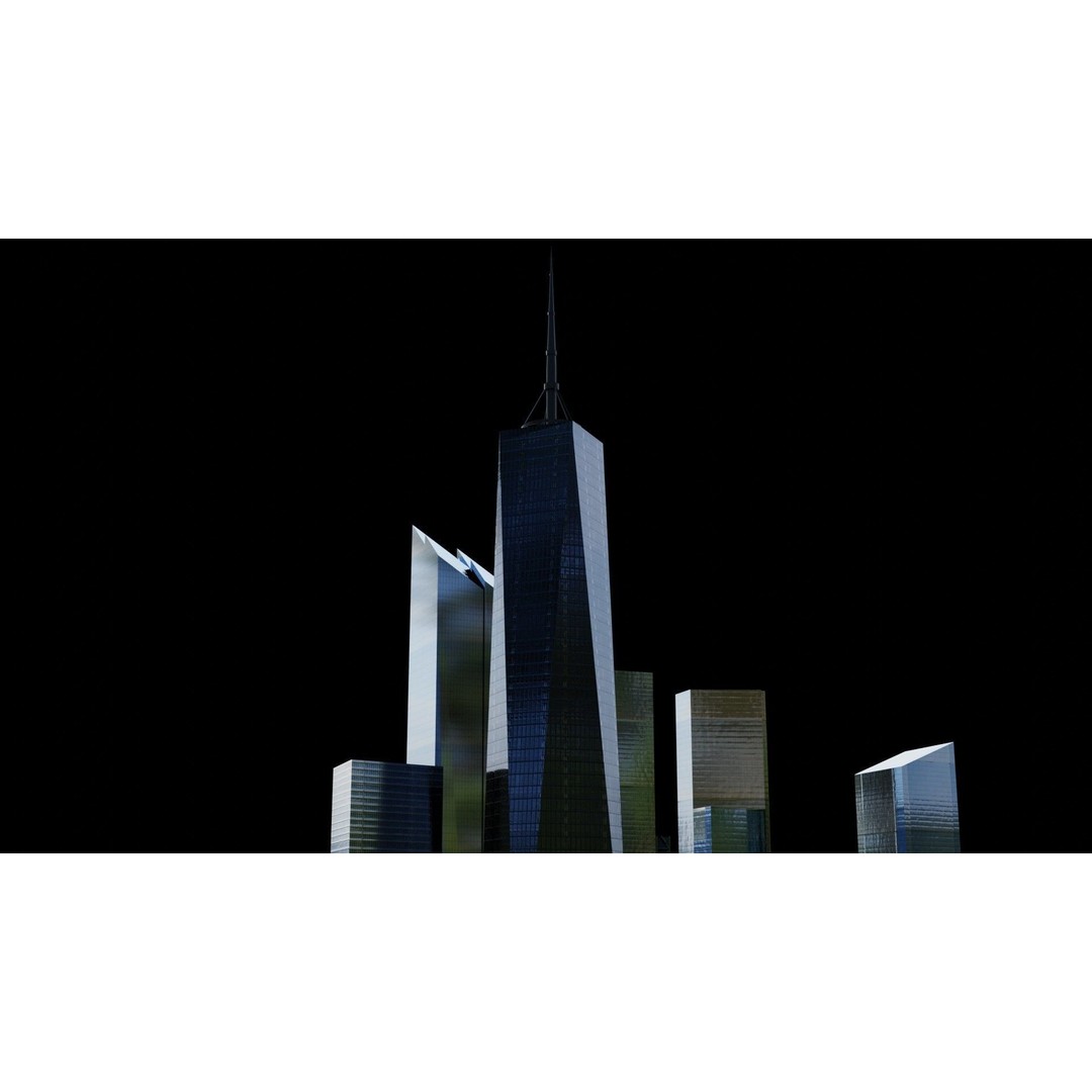 World Trade Center Towers 3D Model – Low Poly Blender Asset - View 3