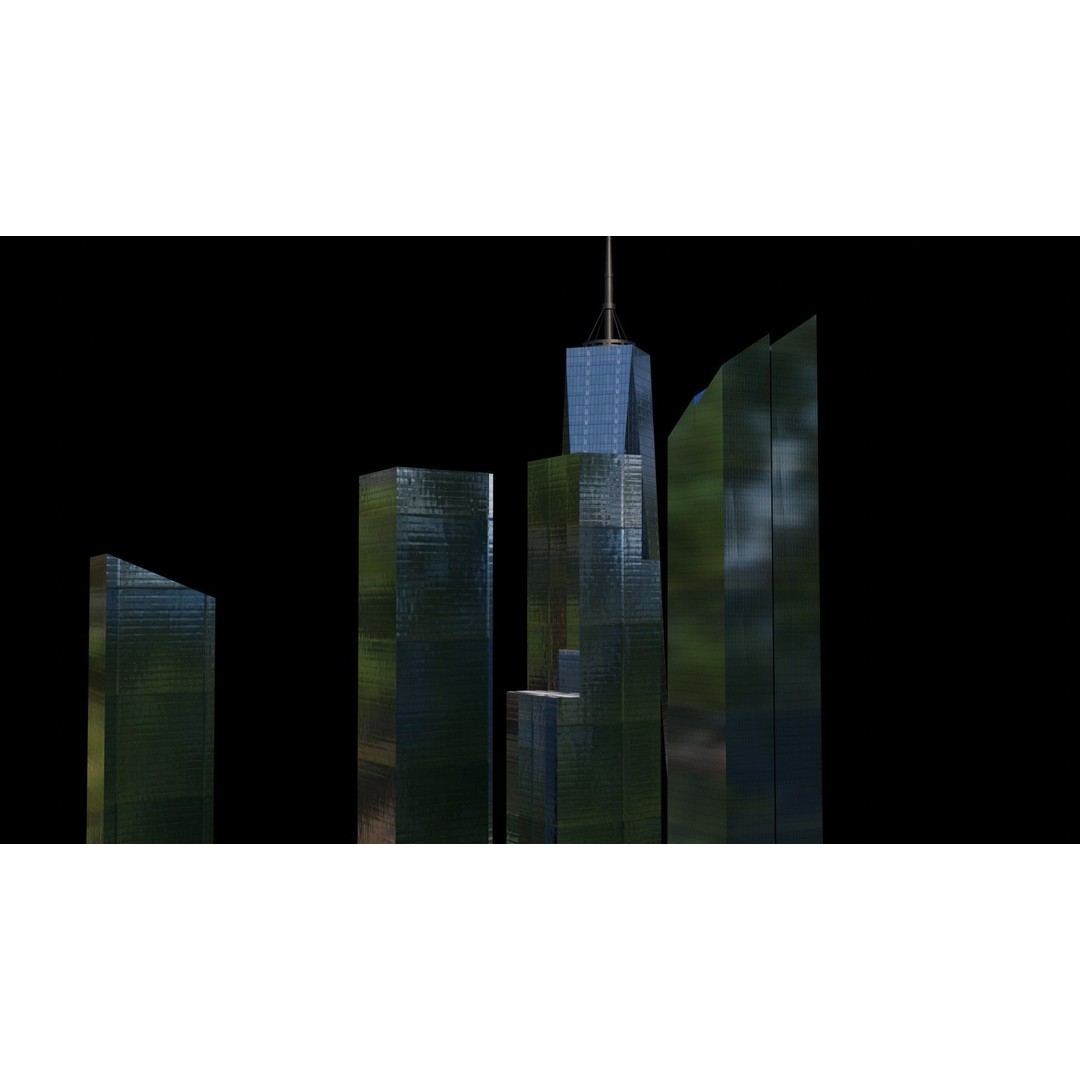 World Trade Center Towers 3D Model – Low Poly Blender Asset - View 5