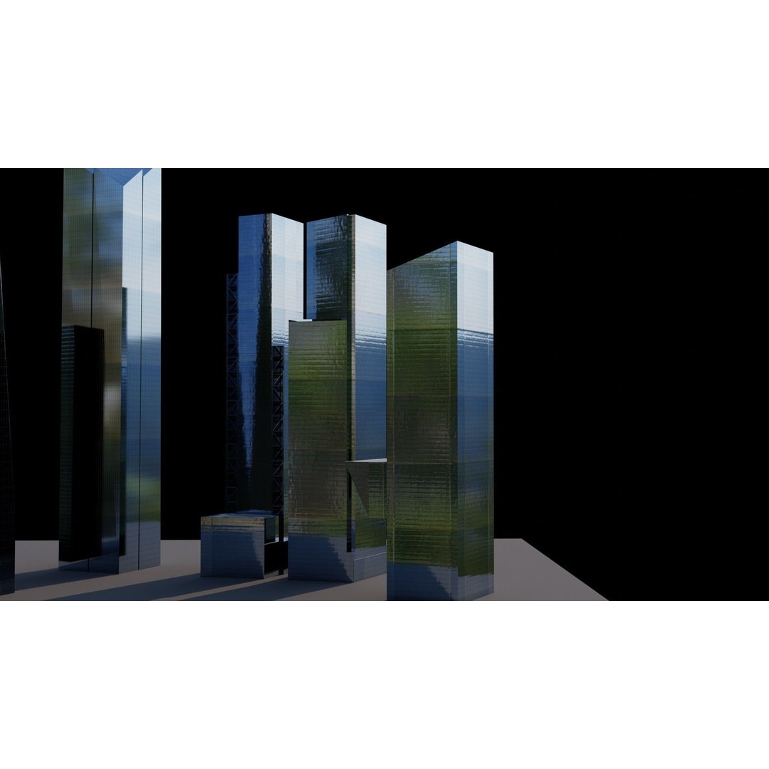 World Trade Center Towers 3D Model – Low Poly Blender Asset - View 6