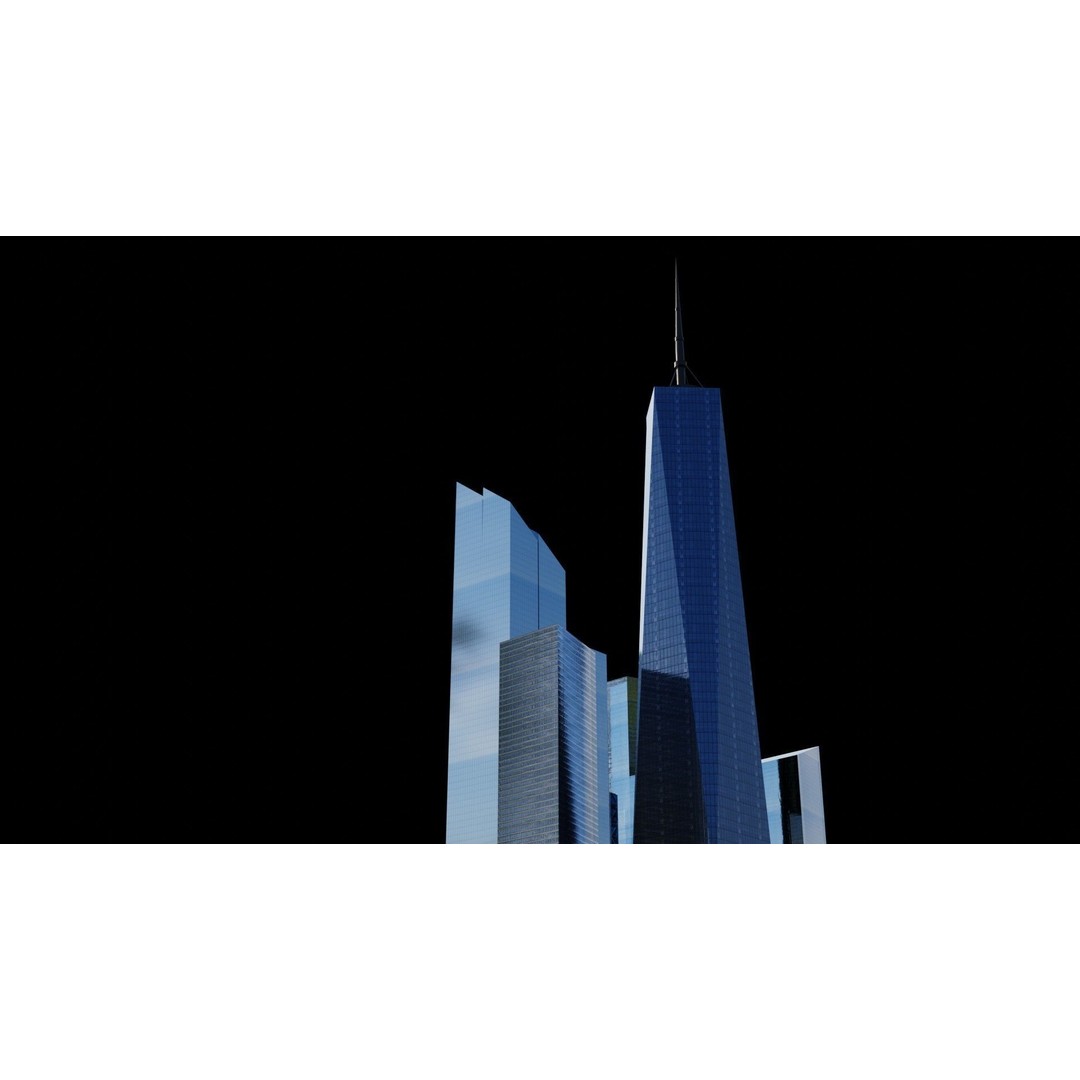 World Trade Center Towers 3D Model – Low Poly Blender Asset - View 7