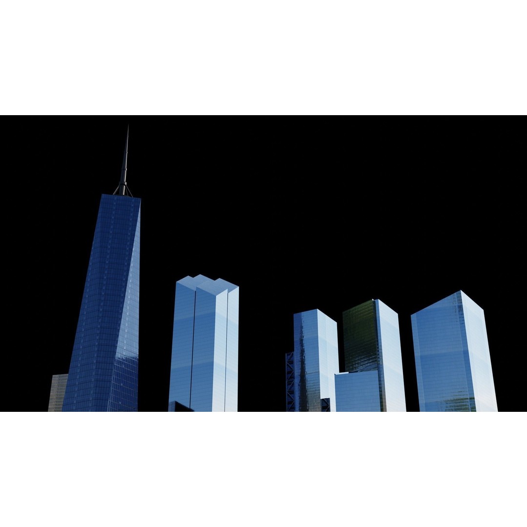 World Trade Center Towers 3D Model – Low Poly Blender Asset - View 8