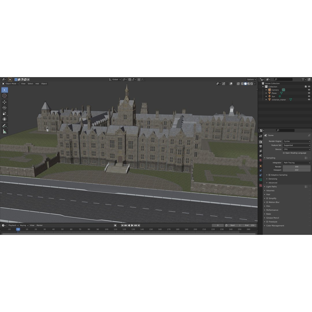 Victorian Manor 3D Model – High-End Photorealistic Asset, Blender