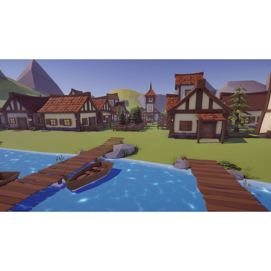 Medieval Village 3D Model – Low Poly Game Asset with 219 Prefabs - View 2