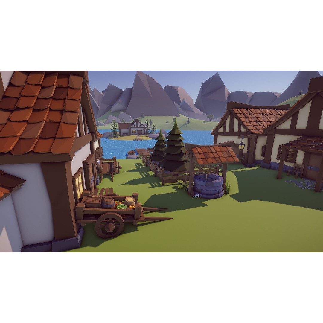 Medieval Village 3D Model – Low Poly Game Asset with 219 Prefabs - View 4