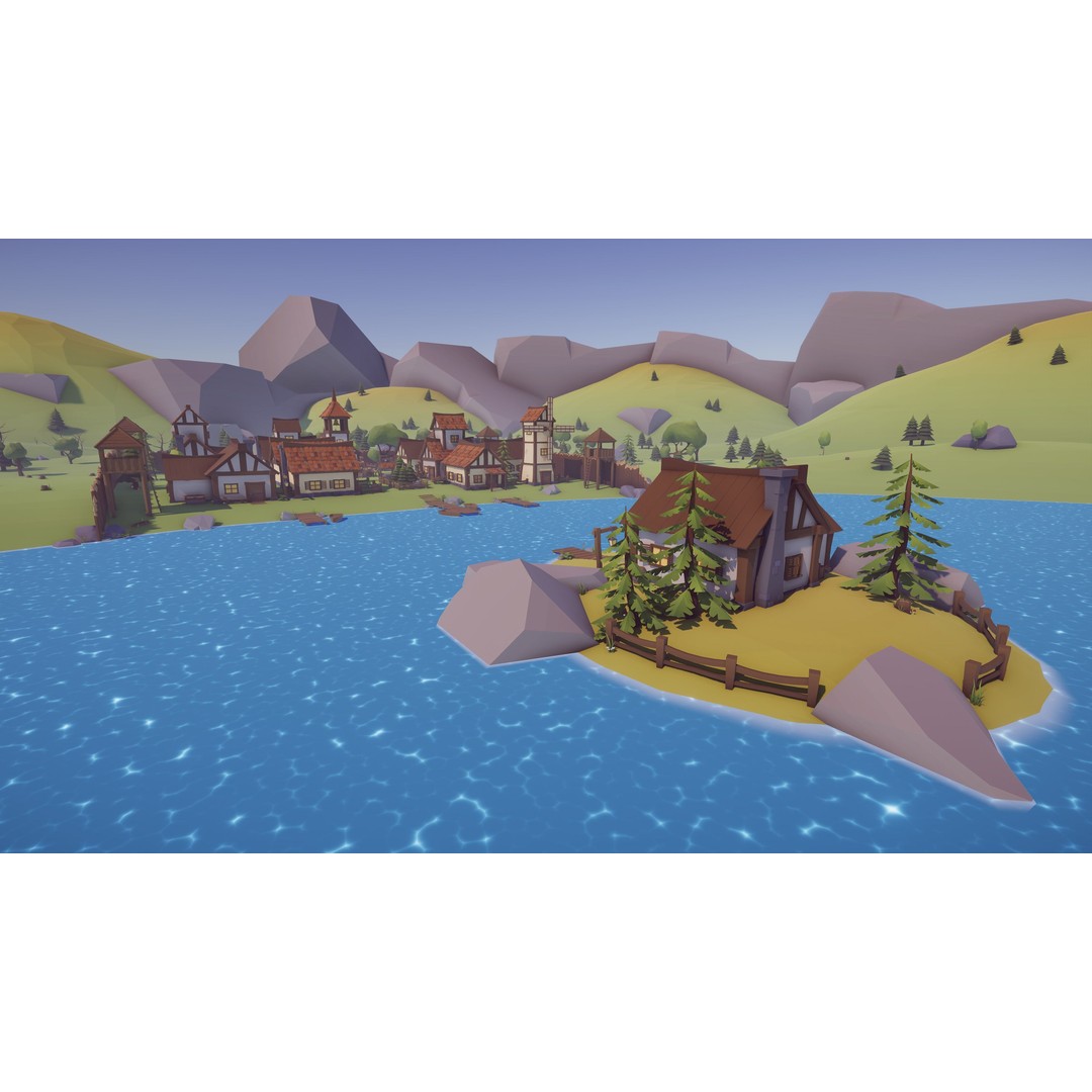Medieval Village 3D Model – Low Poly Game Asset with 219 Prefabs - View 8