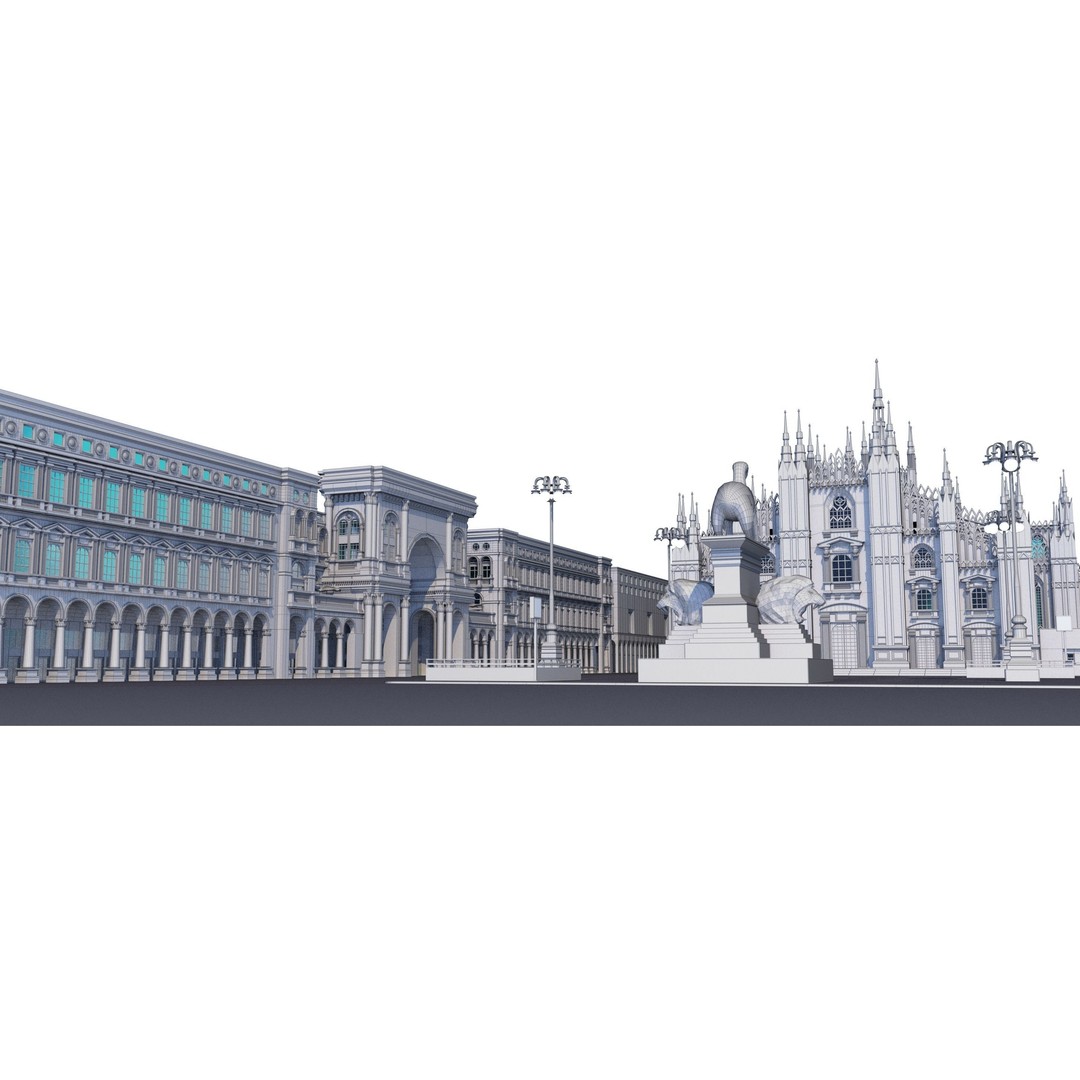 Duomo Milano 3D Model – Detailed Cathedral with Piazza and Archway - View 13