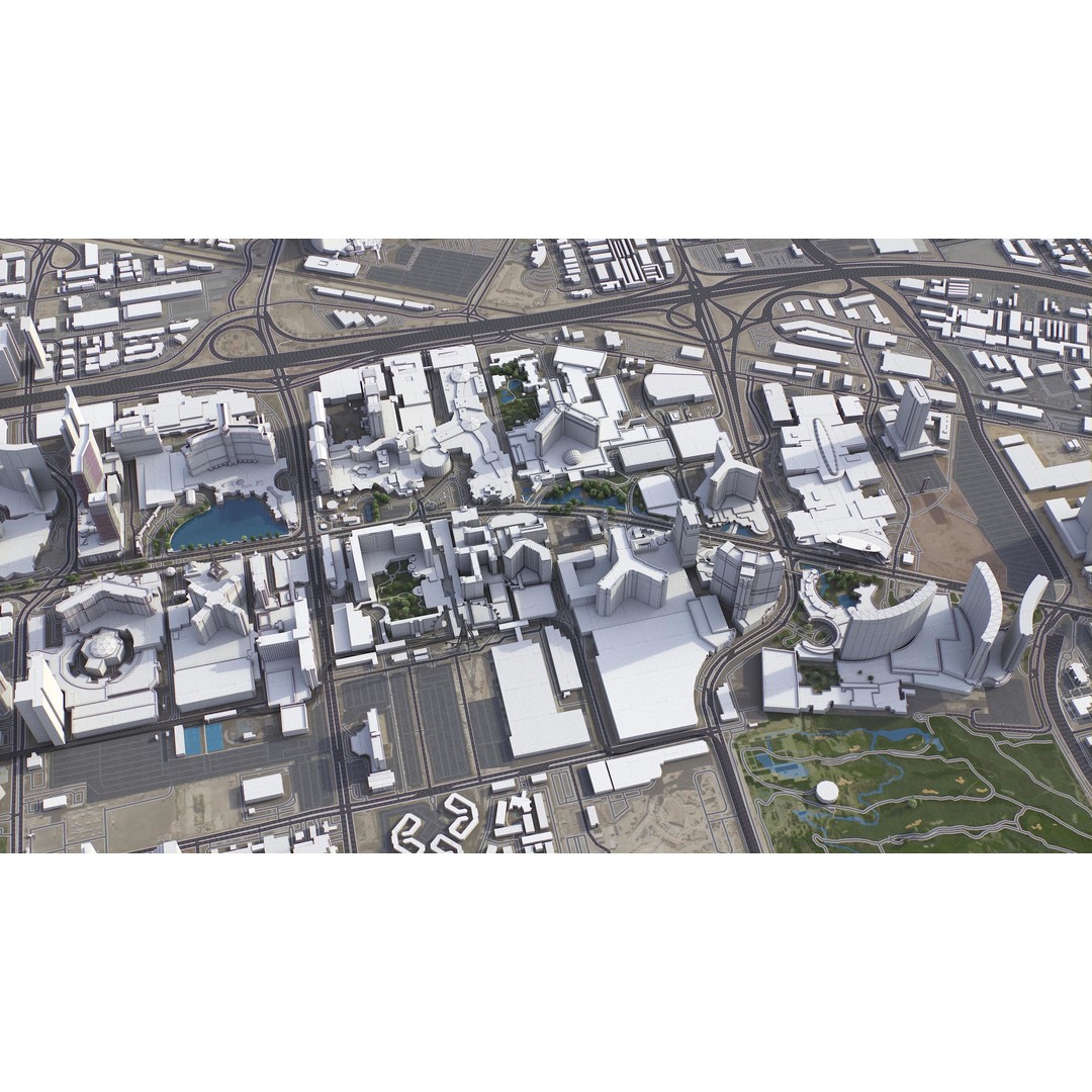 Las Vegas 3D Model – Low Poly Cityscape with Realistic Textures - View 10