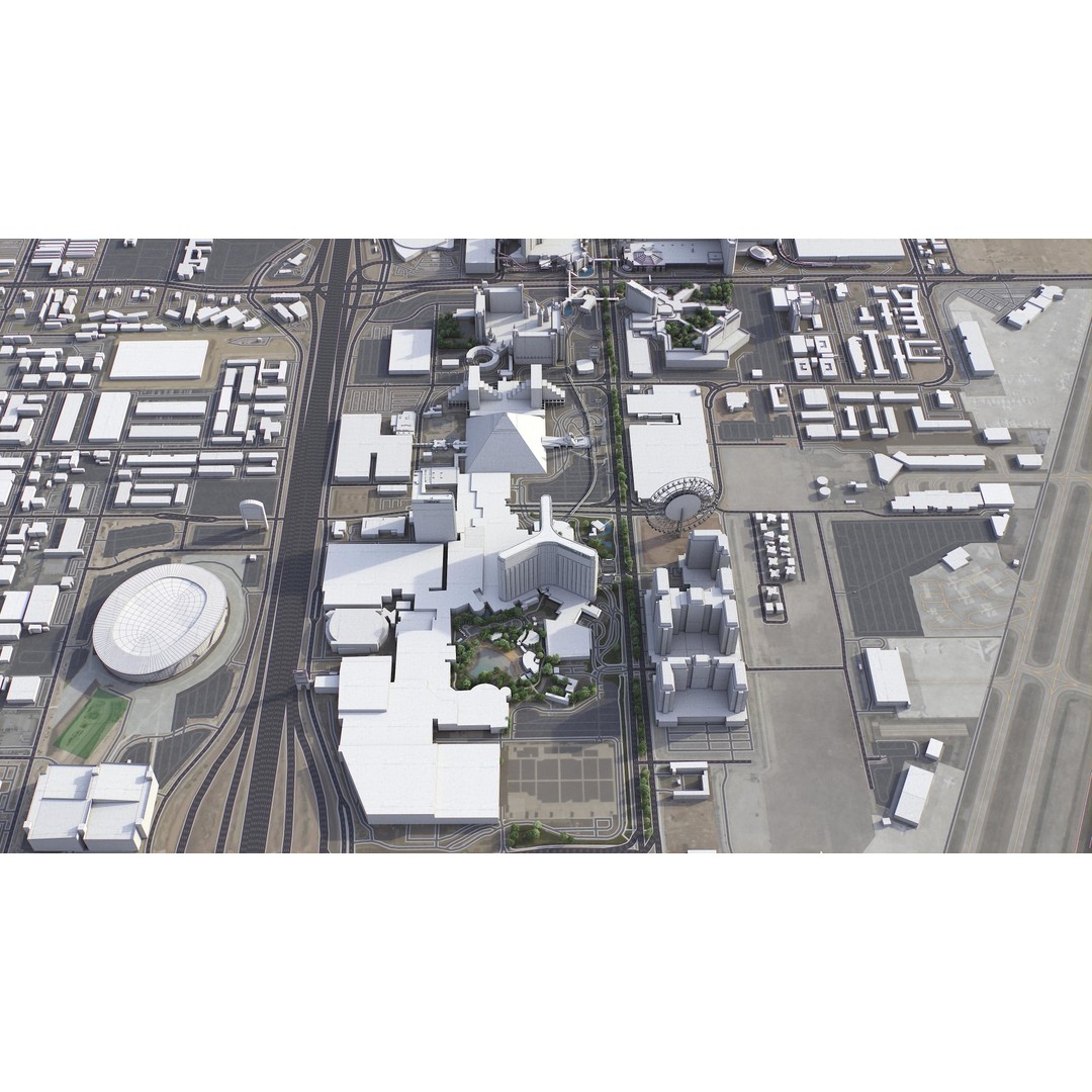 Las Vegas 3D Model – Low Poly Cityscape with Realistic Textures - View 11