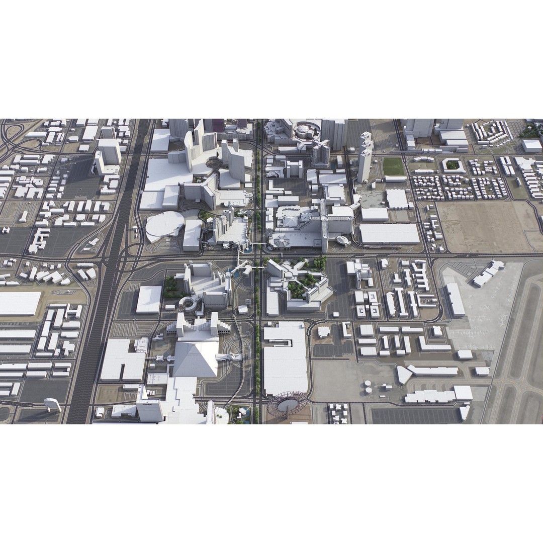 Las Vegas 3D Model – Low Poly Cityscape with Realistic Textures - View 12