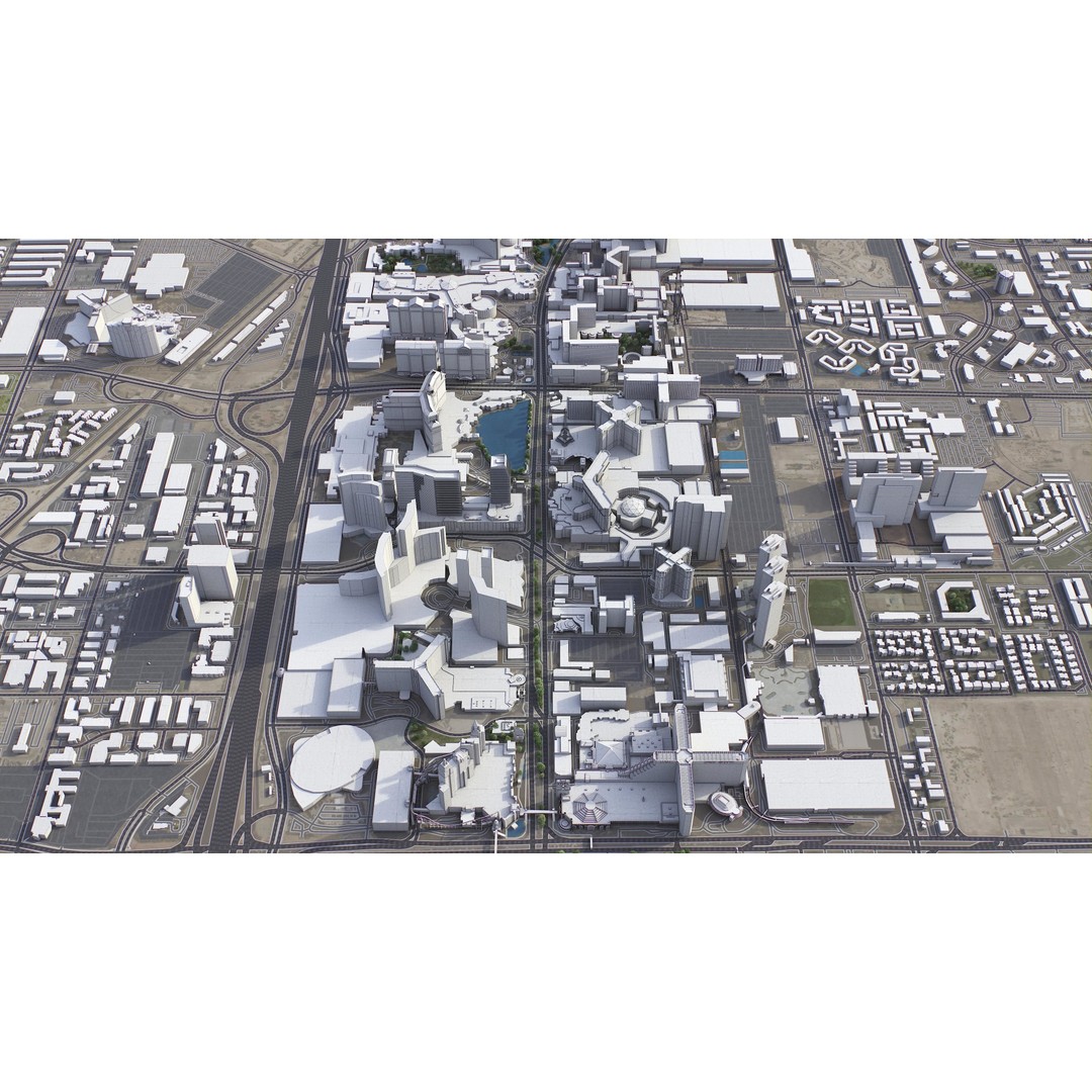 Las Vegas 3D Model – Low Poly Cityscape with Realistic Textures - View 13