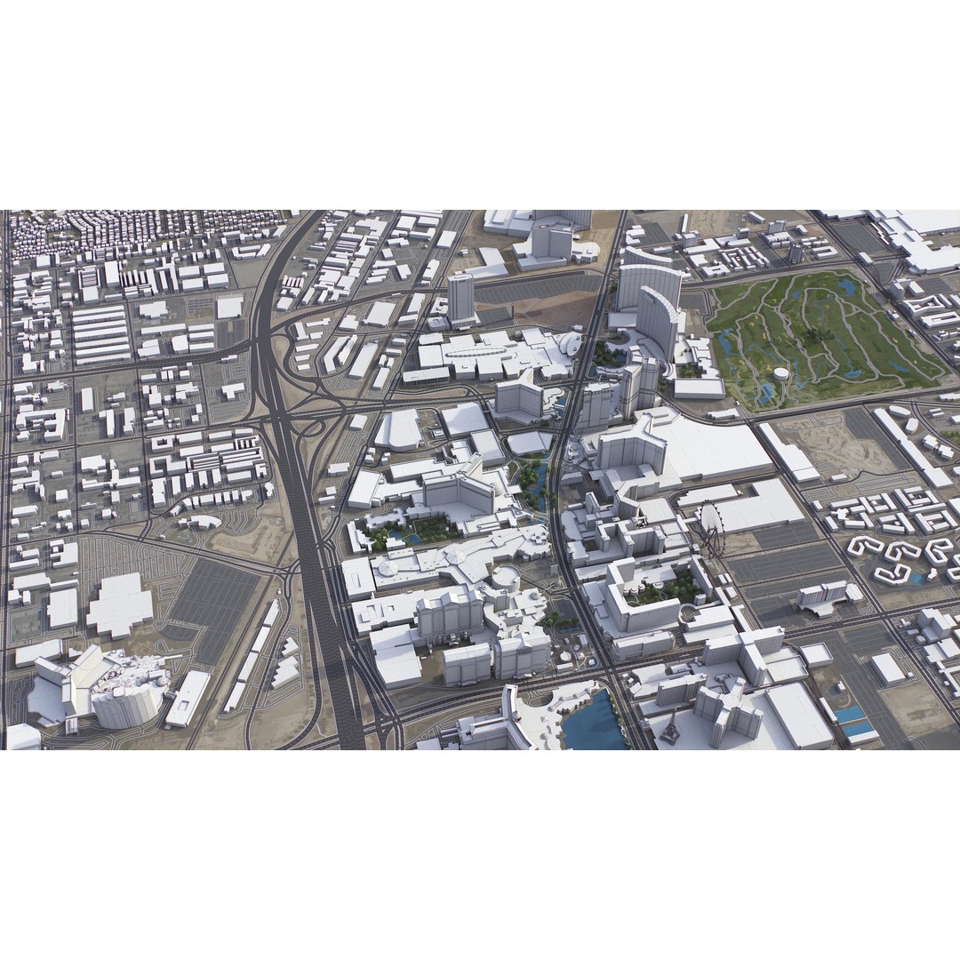 Las Vegas 3D Model – Low Poly Cityscape with Realistic Textures - View 15