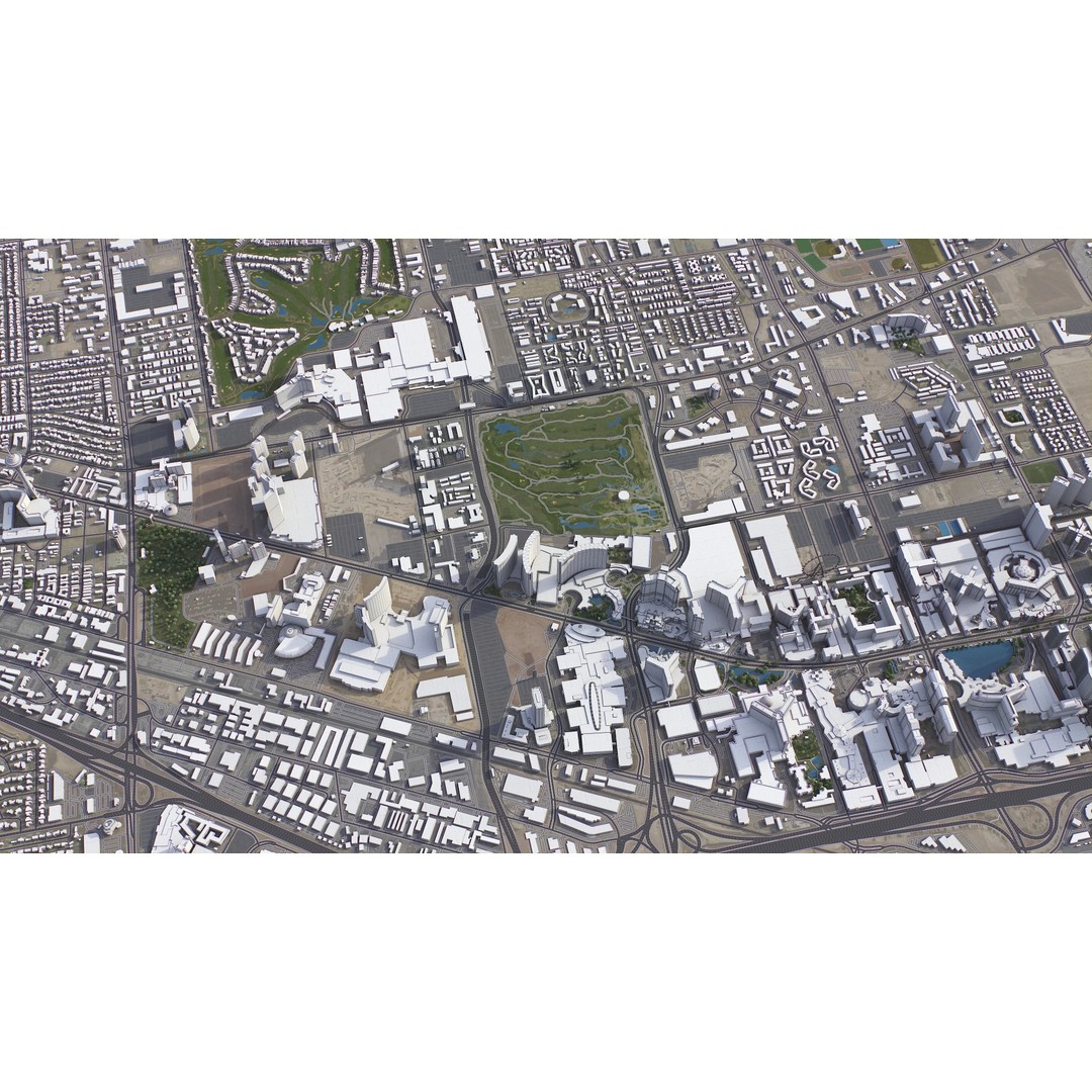 Las Vegas 3D Model – Low Poly Cityscape with Realistic Textures - View 17