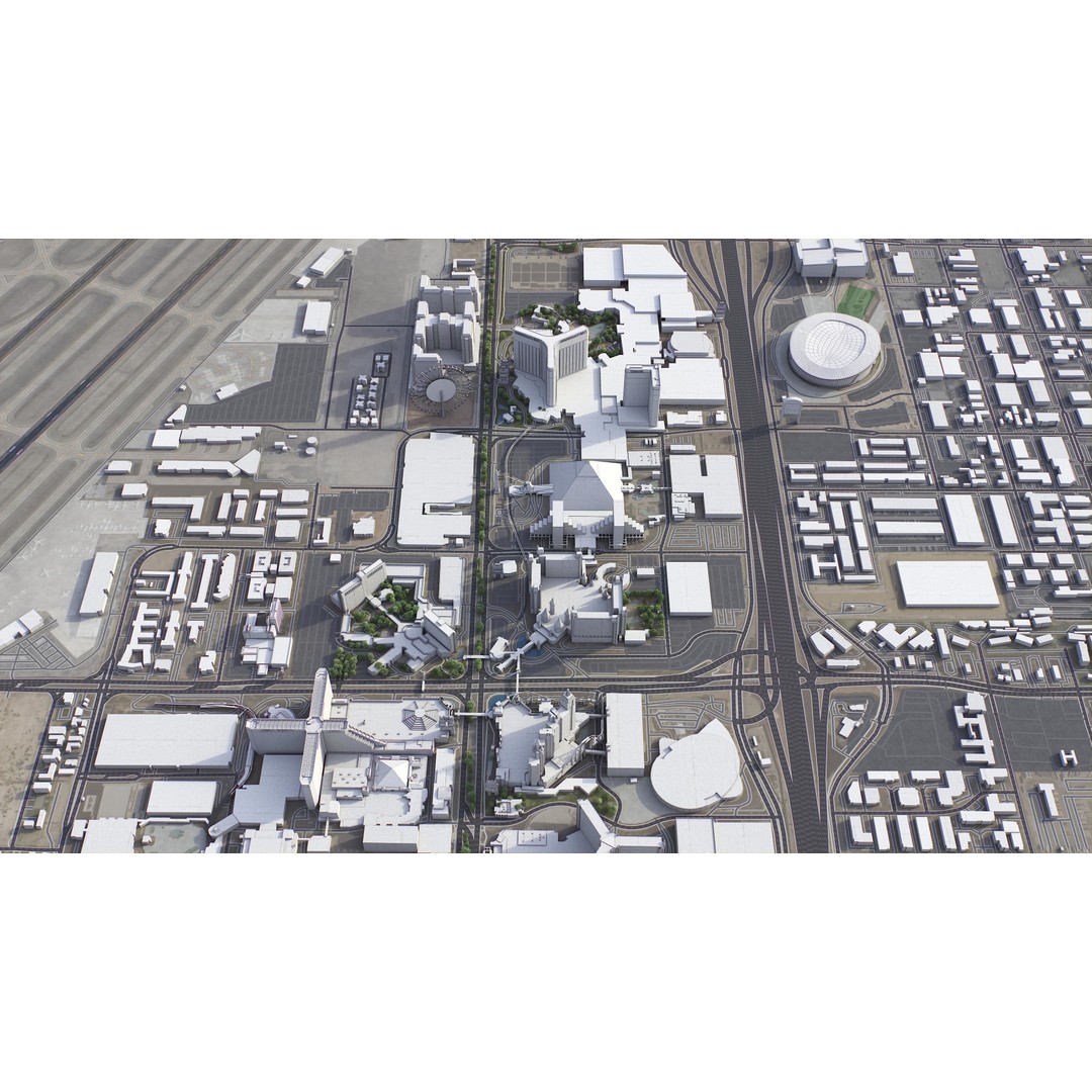 Las Vegas 3D Model – Low Poly Cityscape with Realistic Textures - View 18