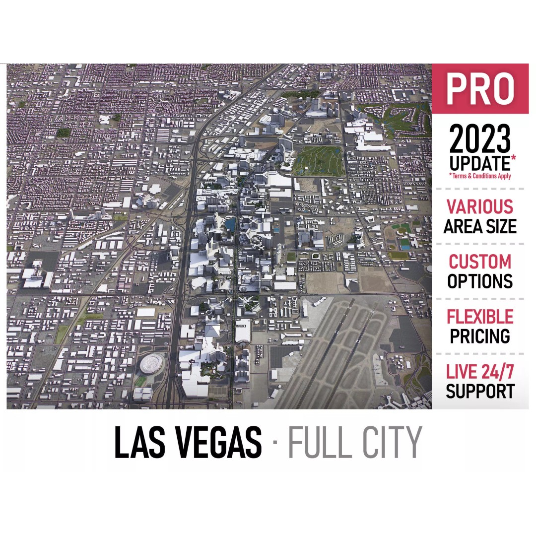 Las Vegas 3D Model – Low Poly Cityscape with Realistic Textures - View 2