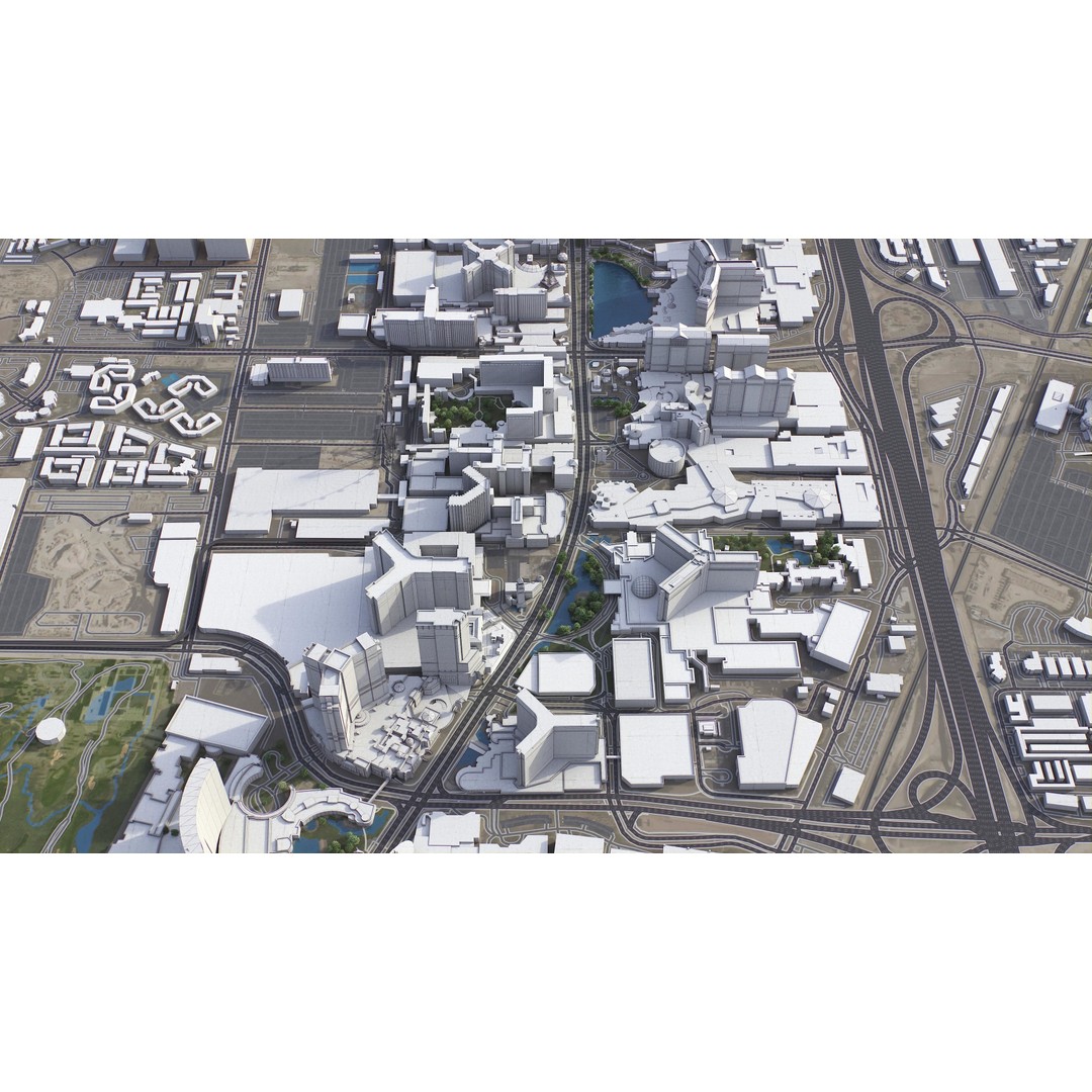Las Vegas 3D Model – Low Poly Cityscape with Realistic Textures - View 20