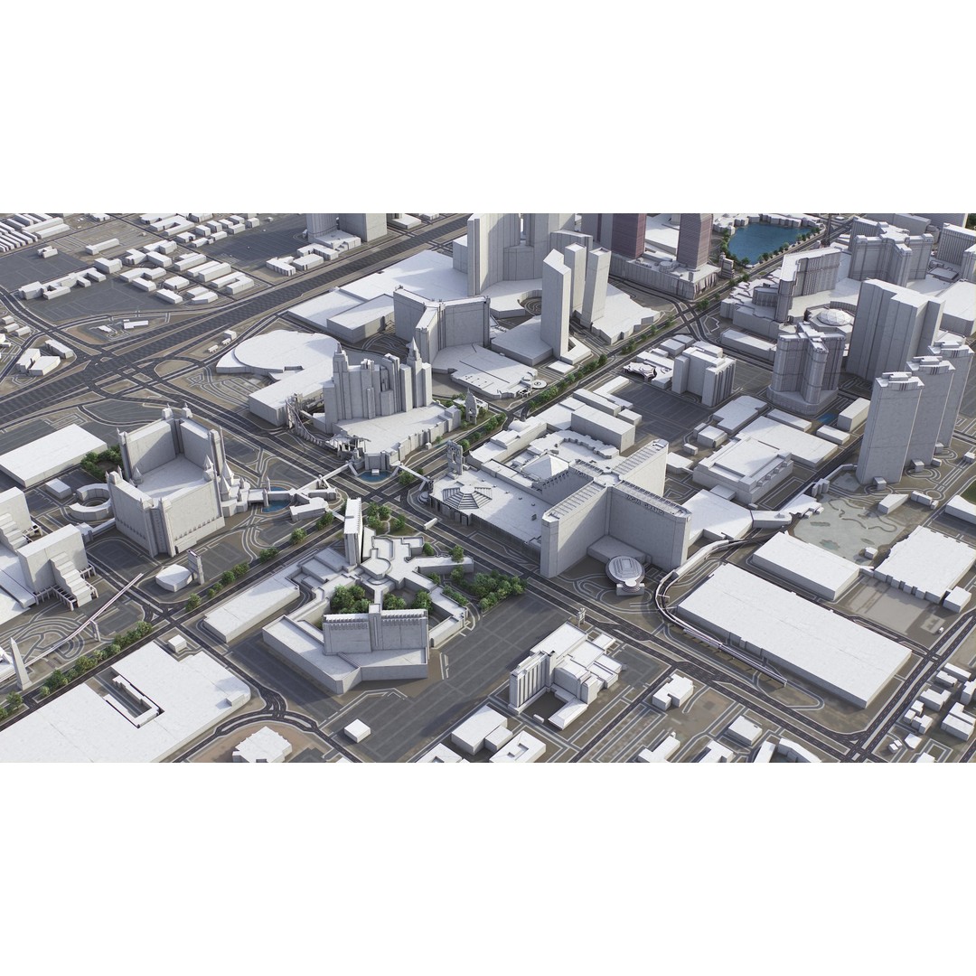 Las Vegas 3D Model – Low Poly Cityscape with Realistic Textures - View 21
