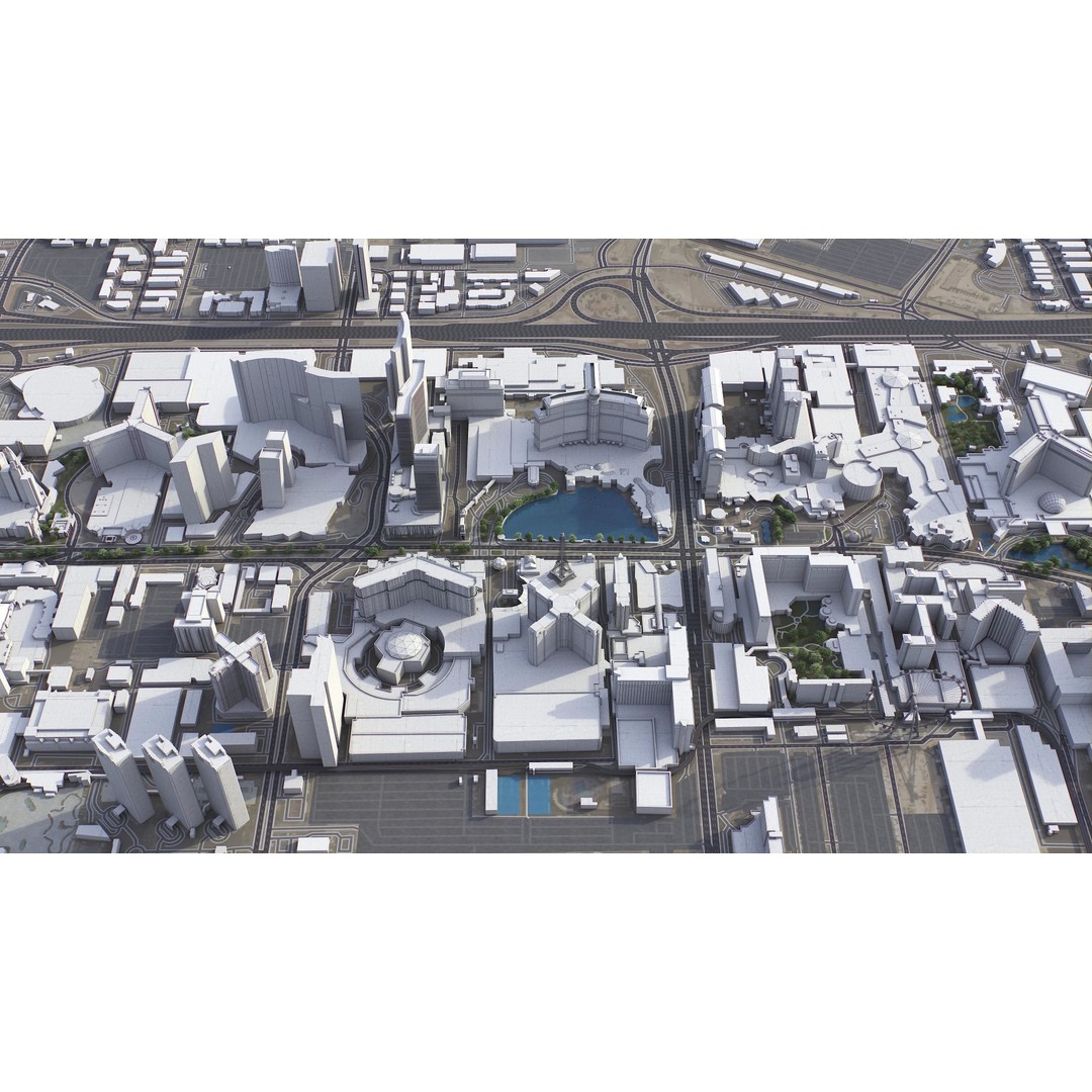 Las Vegas 3D Model – Low Poly Cityscape with Realistic Textures - View 22