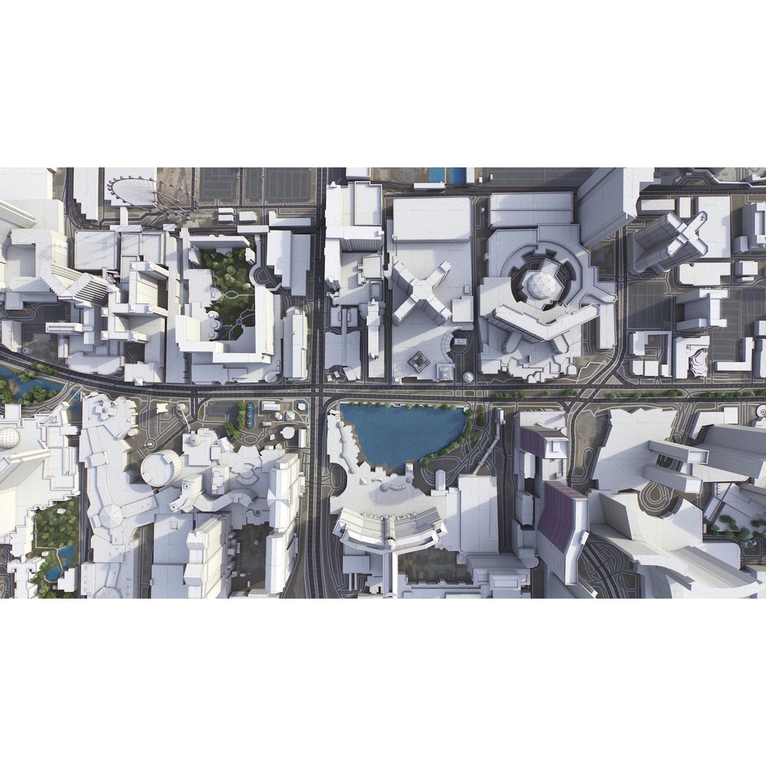 Las Vegas 3D Model – Low Poly Cityscape with Realistic Textures - View 23