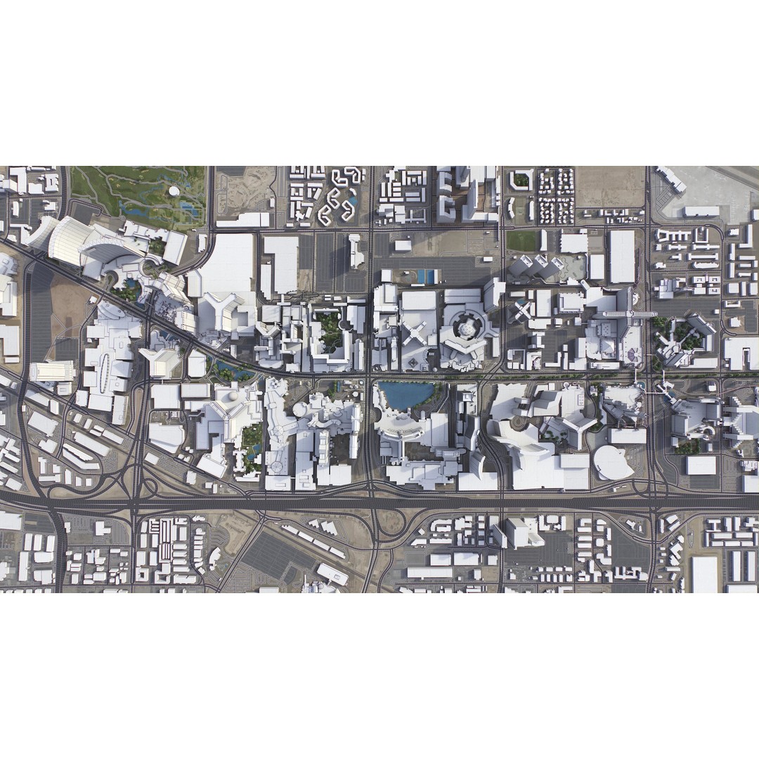 Las Vegas 3D Model – Low Poly Cityscape with Realistic Textures - View 24