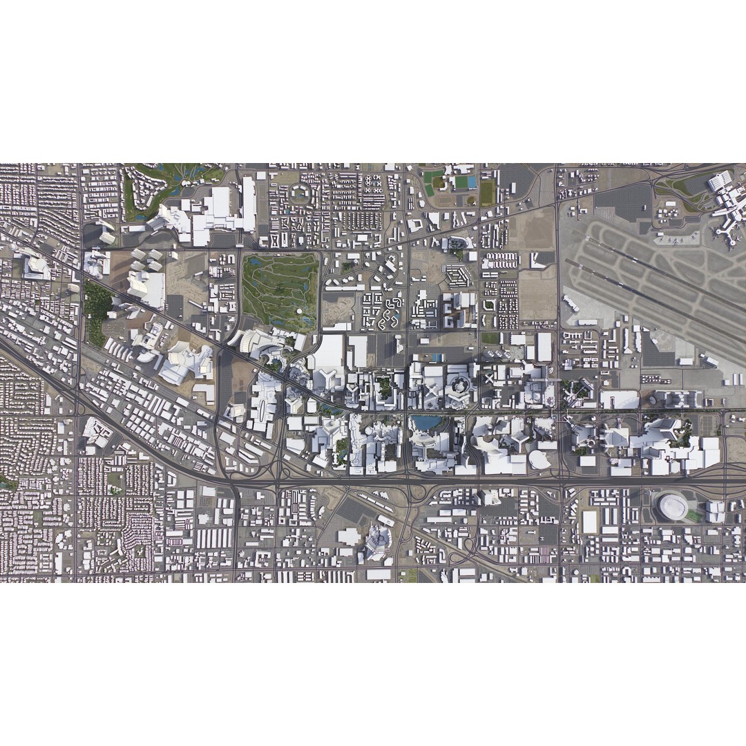 Las Vegas 3D Model – Low Poly Cityscape with Realistic Textures - View 25