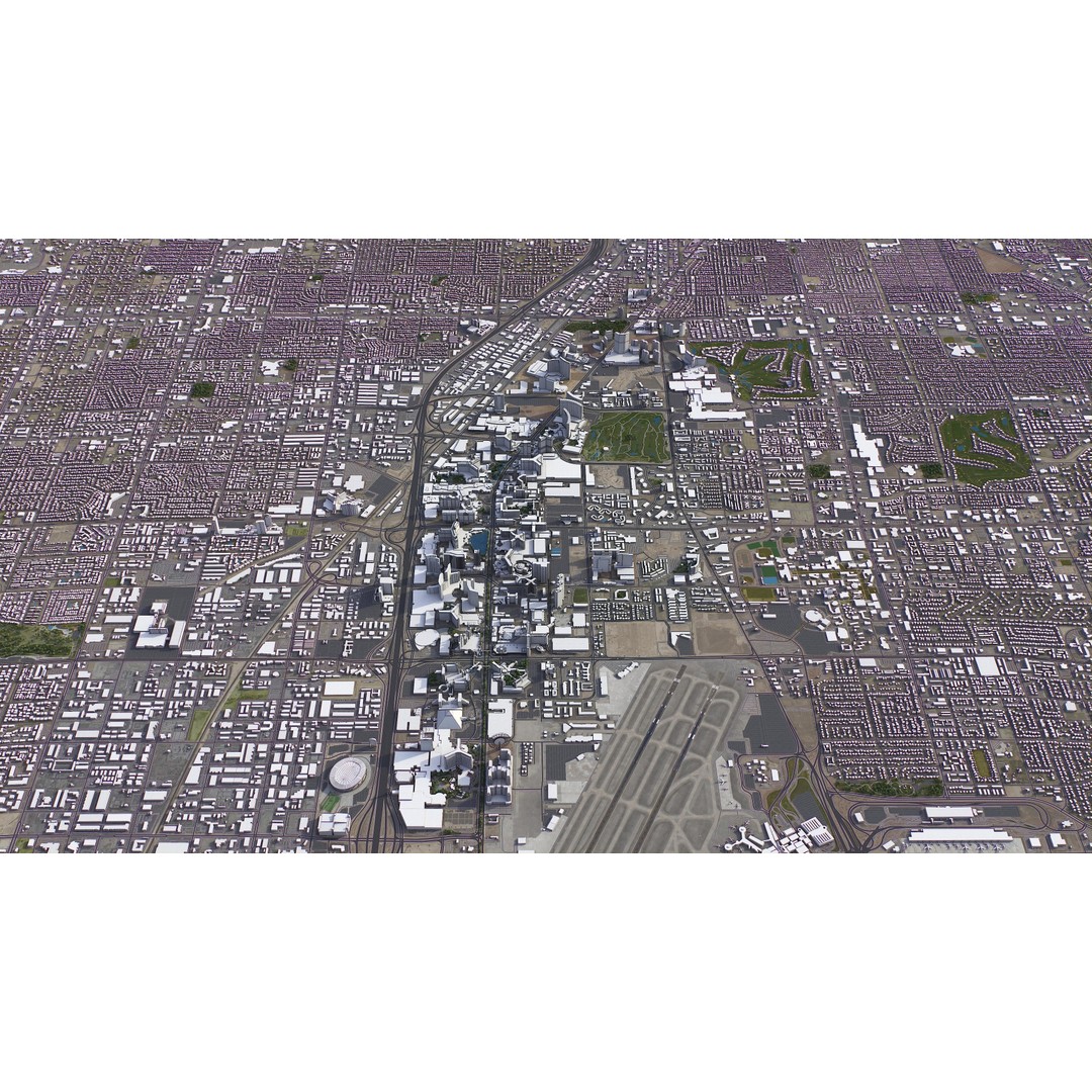 Las Vegas 3D Model – Low Poly Cityscape with Realistic Textures - View 26