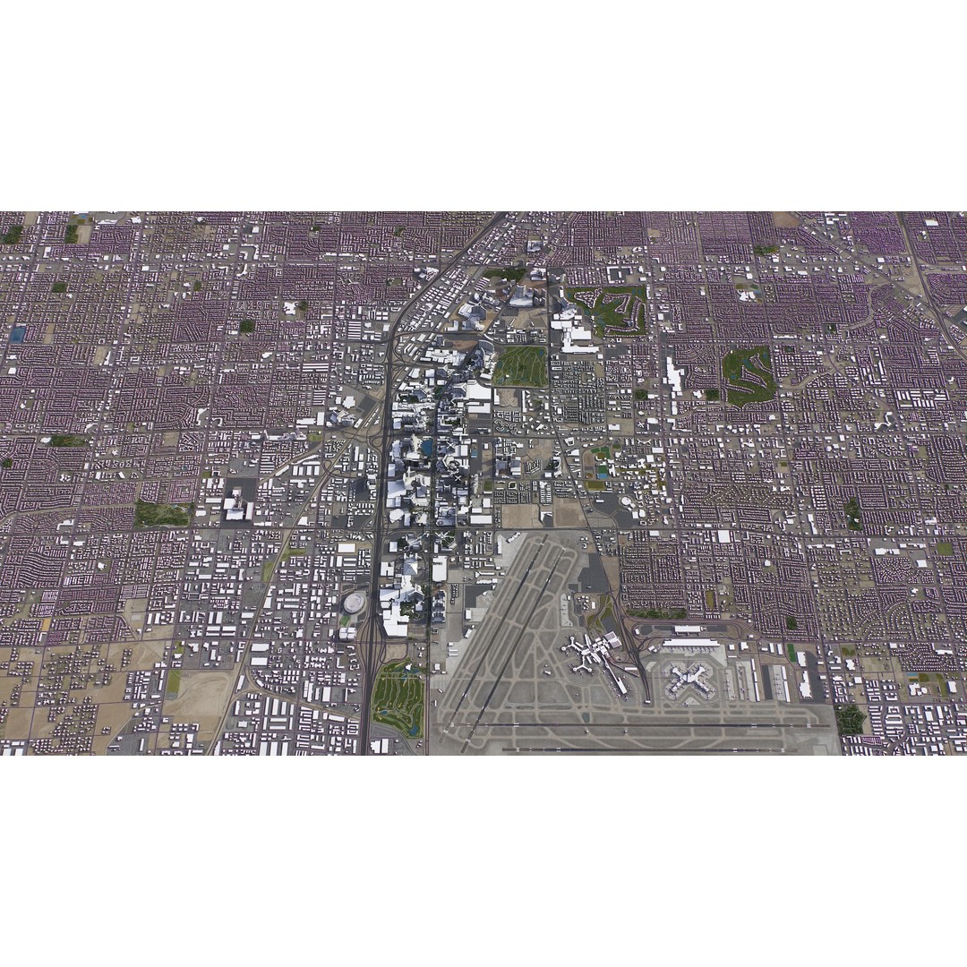 Las Vegas 3D Model – Low Poly Cityscape with Realistic Textures - View 27