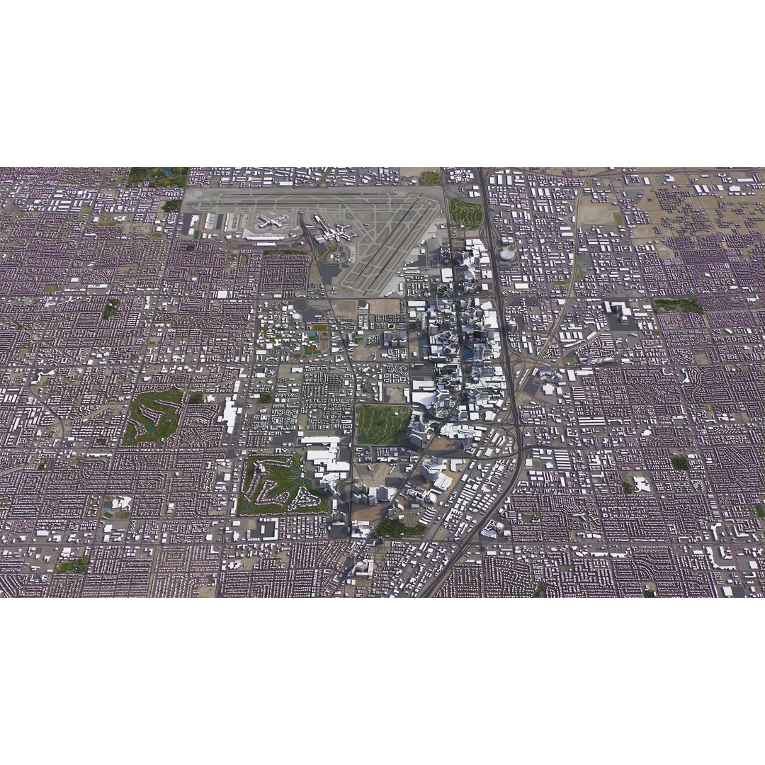 Las Vegas 3D Model – Low Poly Cityscape with Realistic Textures - View 29