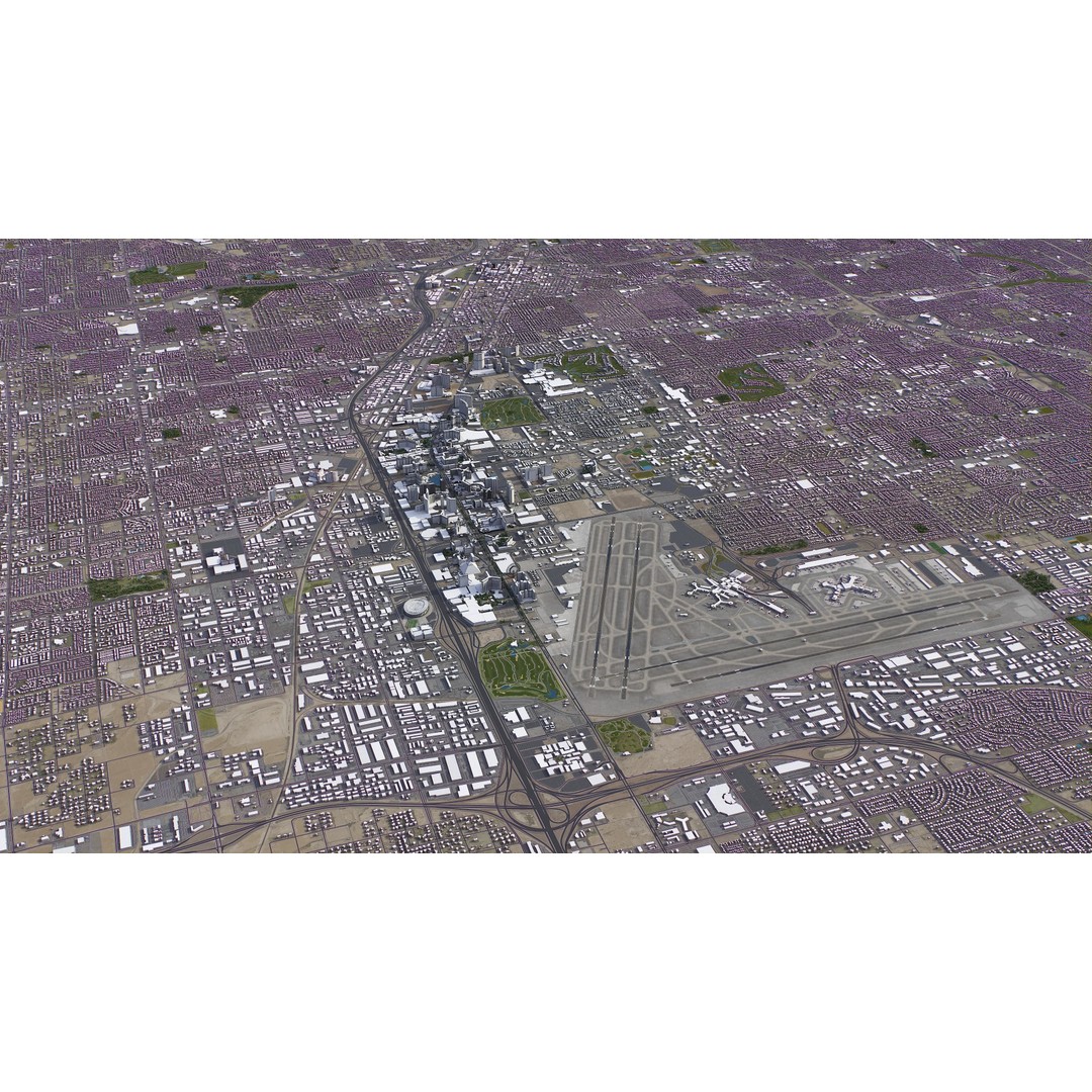 Las Vegas 3D Model – Low Poly Cityscape with Realistic Textures - View 32