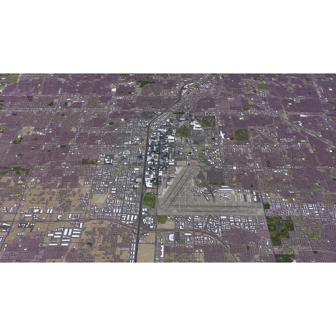 Las Vegas 3D Model – Low Poly Cityscape with Realistic Textures - View 35