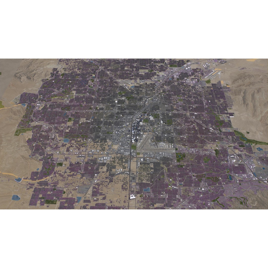 Las Vegas 3D Model – Low Poly Cityscape with Realistic Textures - View 36