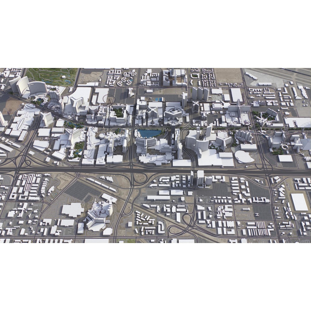 Las Vegas 3D Model – Low Poly Cityscape with Realistic Textures - View 4