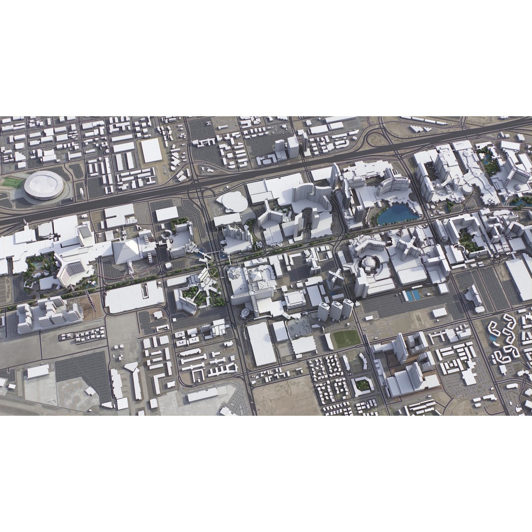 Las Vegas 3D Model – Low Poly Cityscape with Realistic Textures - View 6