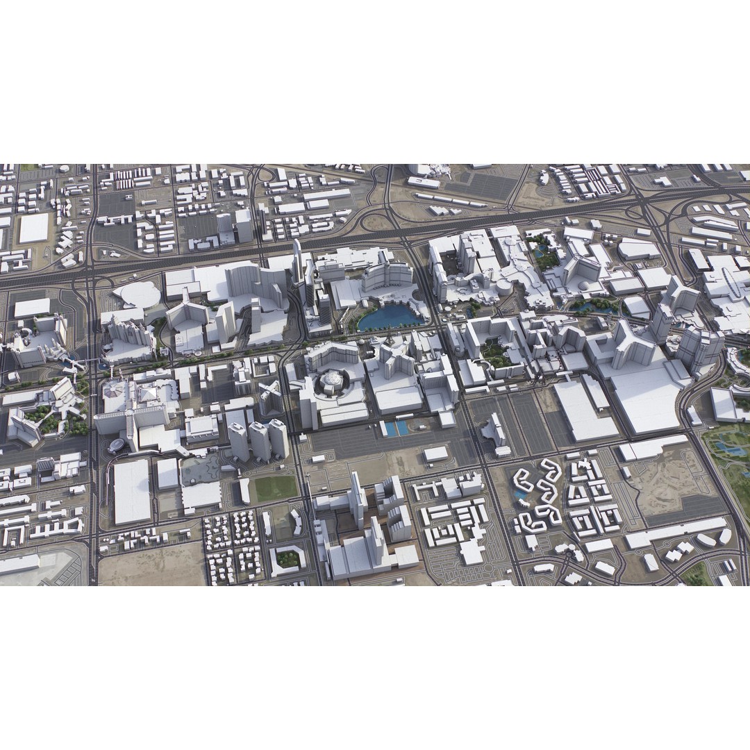 Las Vegas 3D Model – Low Poly Cityscape with Realistic Textures - View 7