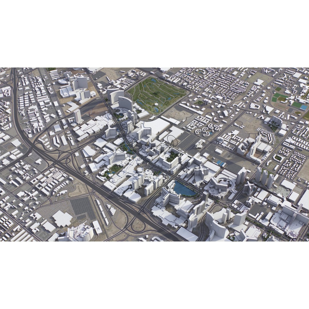 Las Vegas 3D Model – Low Poly Cityscape with Realistic Textures - View 8