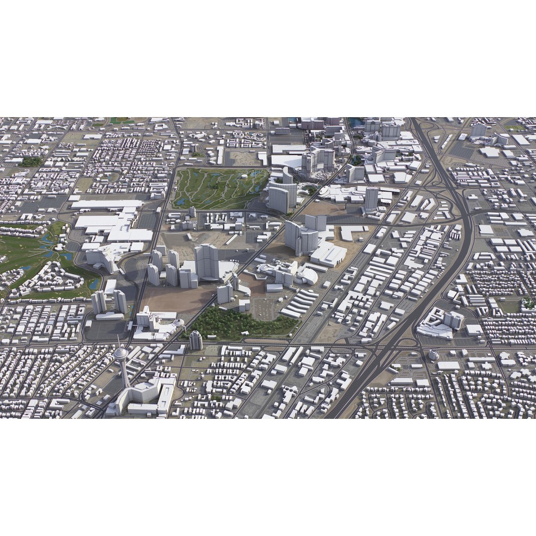 Las Vegas 3D Model – Low Poly Cityscape with Realistic Textures - View 9