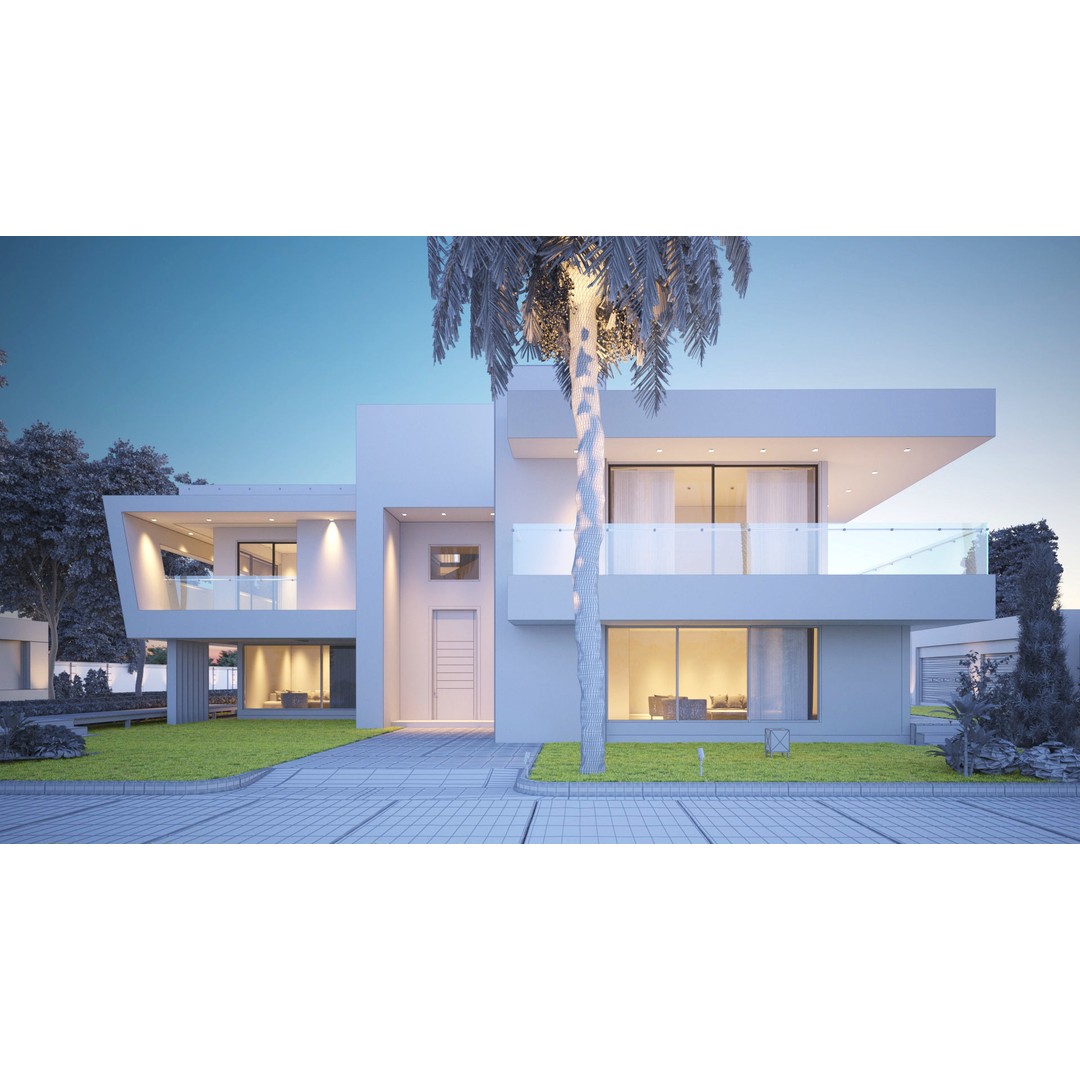 Modern House 3D Model – Realistic Villa in Forest Environment, FBX & OBJ