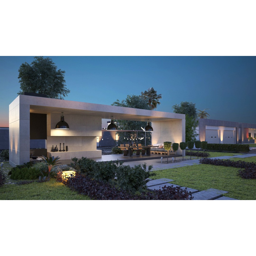 Modern House 3D Model – Realistic Villa in Forest Environment, FBX & OBJ - View 11