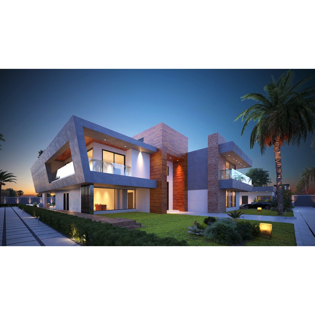 Modern House 3D Model – Realistic Villa in Forest Environment, FBX & OBJ - View 4