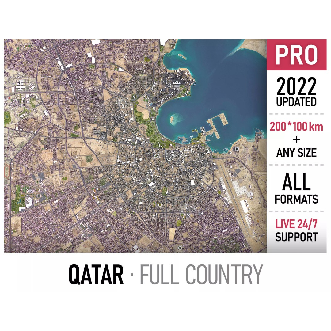 Qatar Cityscape 3D Model – Low Poly with High-Resolution Textures, FBX - View 2