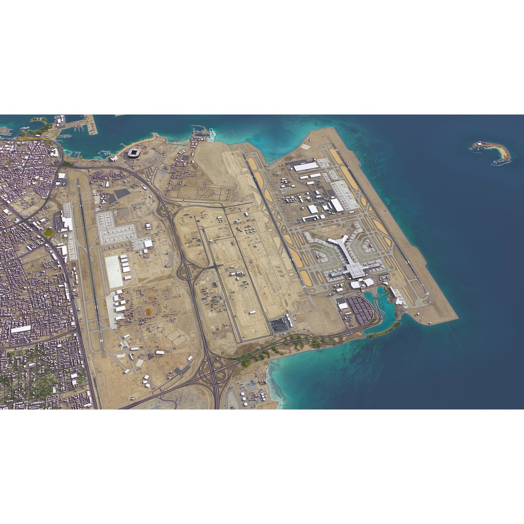 Qatar Cityscape 3D Model – Low Poly with High-Resolution Textures, FBX - View 26