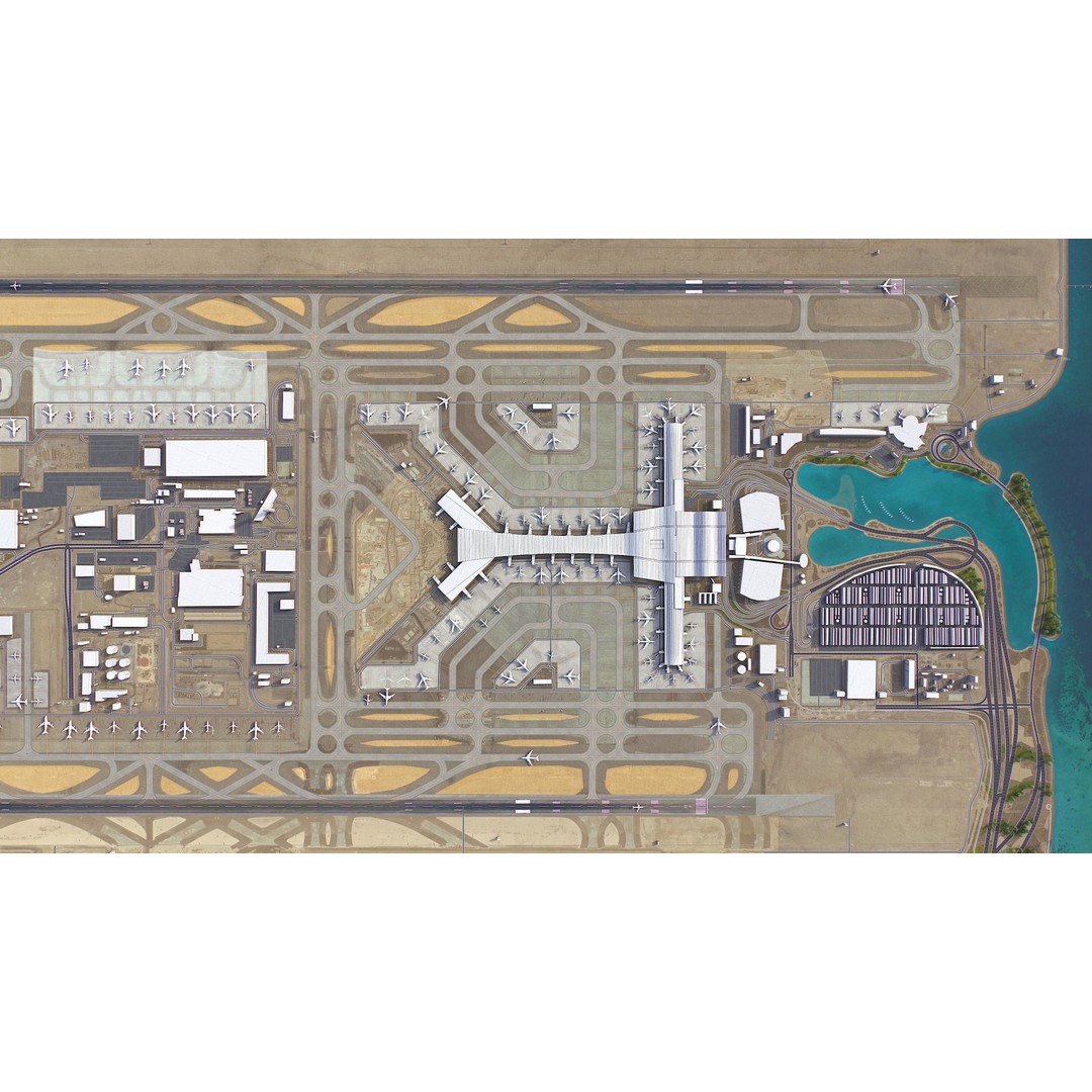 Qatar Cityscape 3D Model – Low Poly with High-Resolution Textures, FBX - View 27